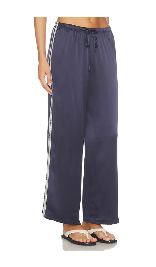 The Silk Lace Stripe Crop Pant by Donni