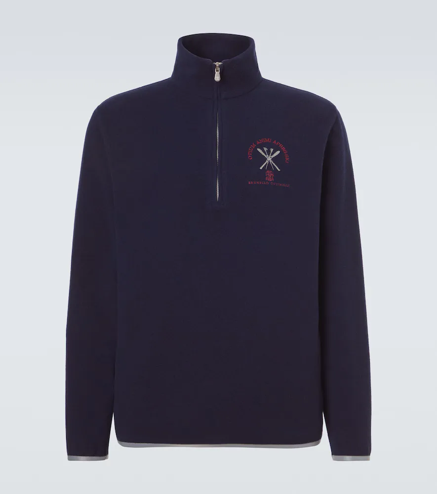 Cashmere and Cotton-Blend Half-Zip Sweatshirt