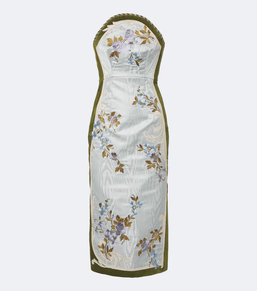 Odessa Moiré and Velvet Bustier Dress by Alemais