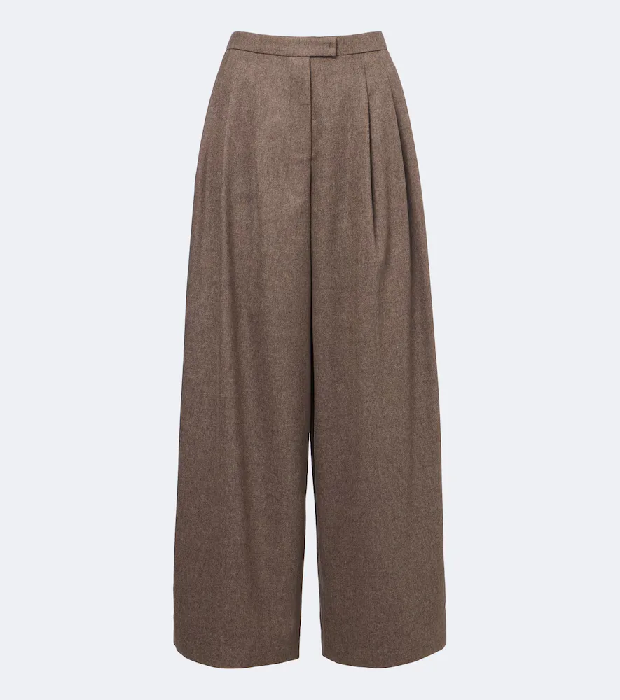S Max Mara Pleated Wool Wide-Leg Pants by Max Mara