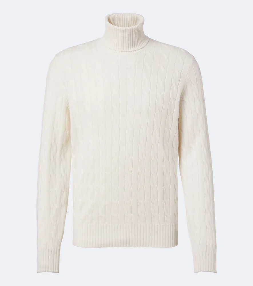 Cable-Knit Cashmere Turtleneck Sweater by Brunello Cucinelli