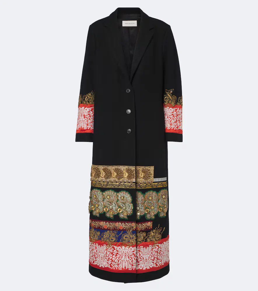 Embellished Wool Coat by Dries Van Noten