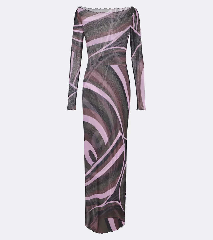 Iride Sheer Tulle Maxi Dress by Pucci