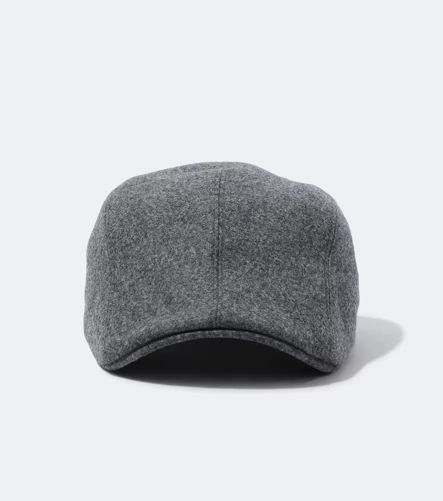 Leather-Trimmed Virgin Wool Flat Cap by Brunello Cucinelli