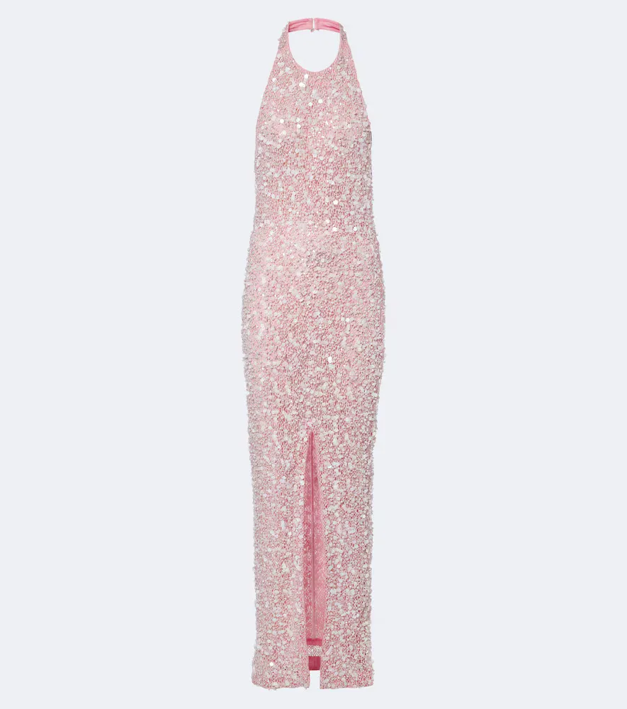 Isolde Sequined Halterneck Gown