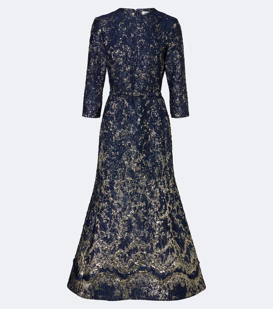 Claravelle Belted Jacquard Cocktail Dress by Simkhai