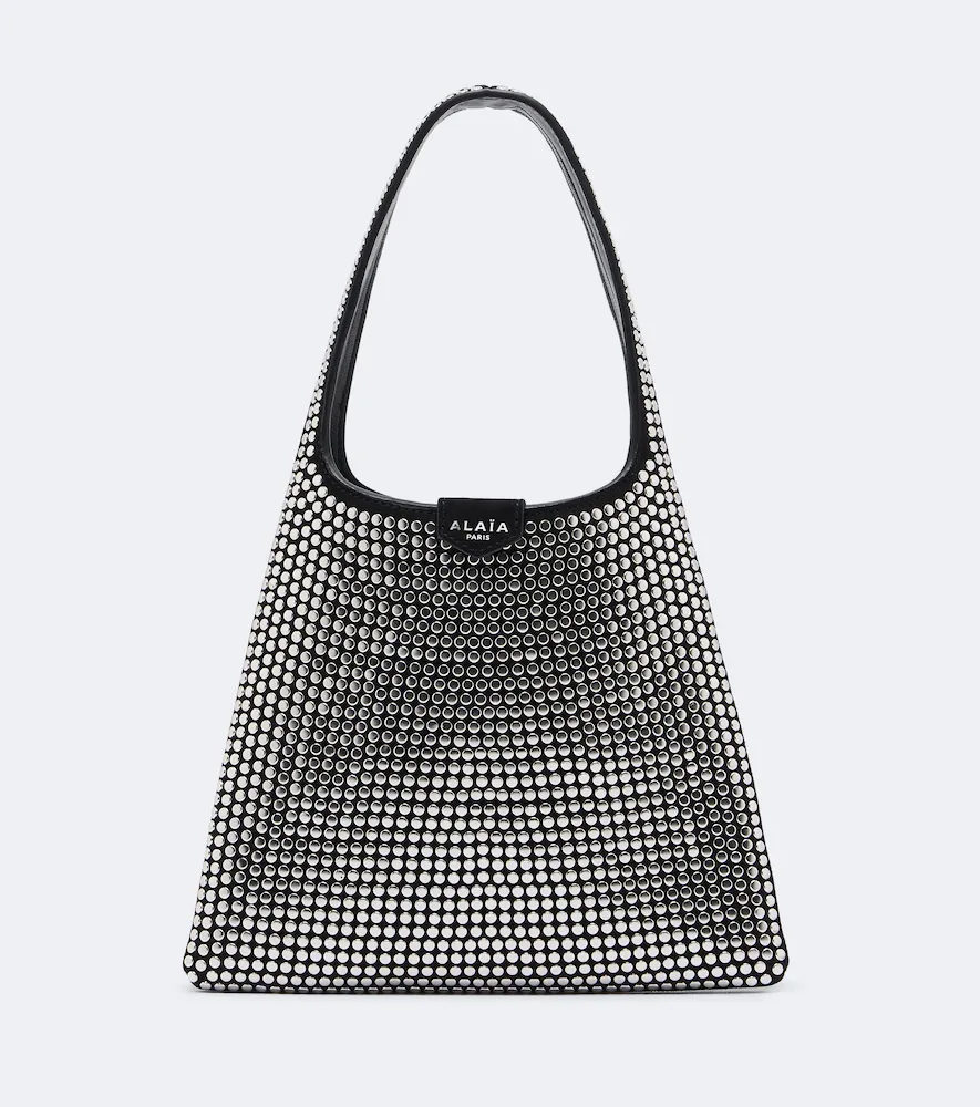 Mini Studded Suede Top-Handle Bag by Alaia