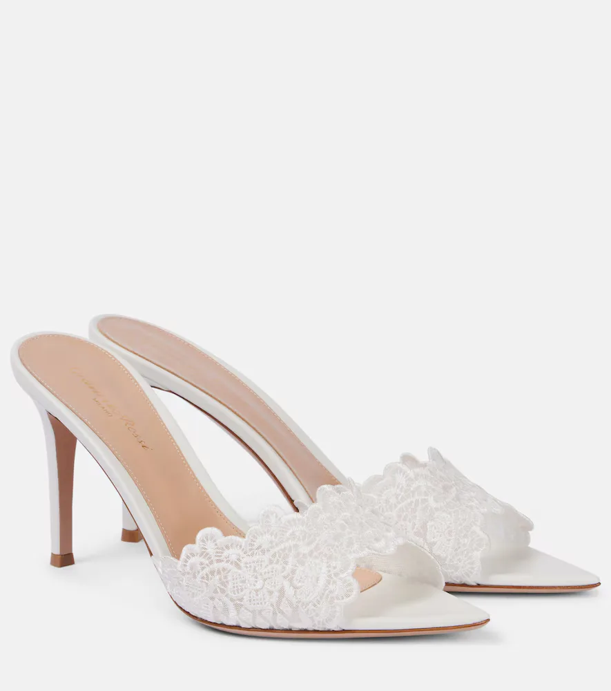 Yvonne 85 Lace Sandals by Gianvito Rossi