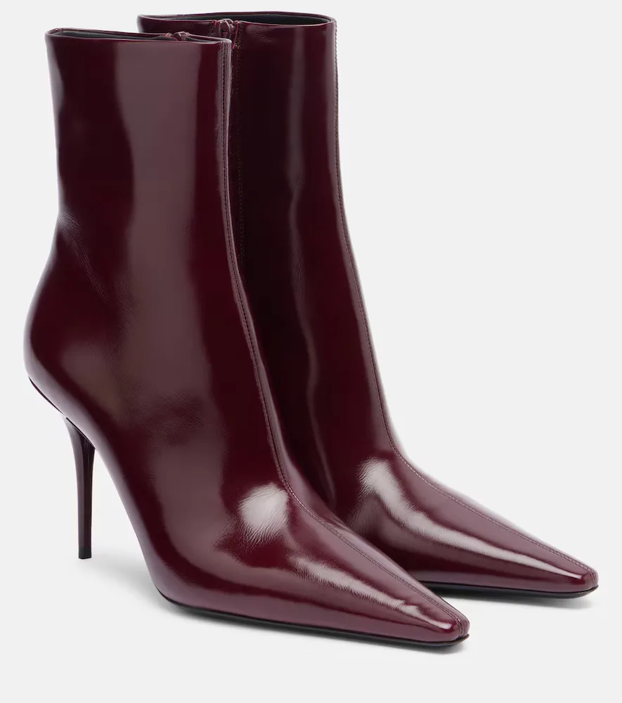 Ashley 90 Leather Ankle Boots by Saint Laurent