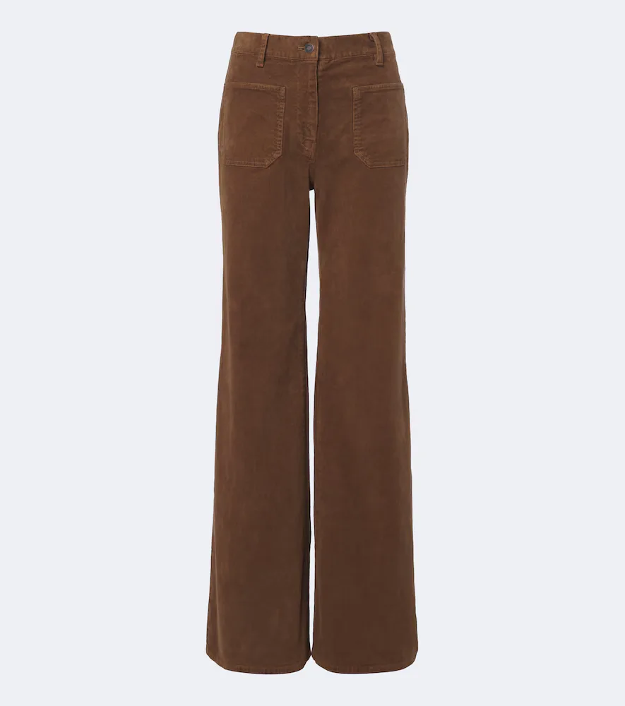 Florence Cotton-Blend Corduroy Wide-Leg Pants