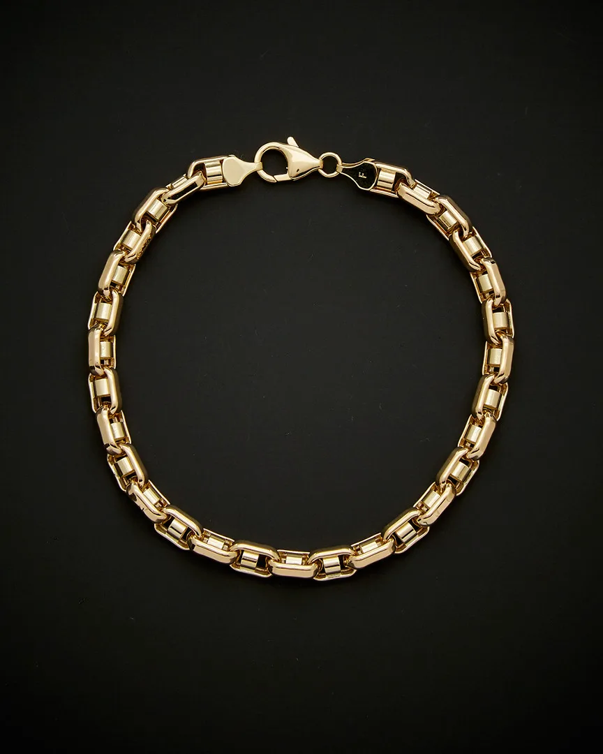 14K Italian Gold Fancy Bullet Link Bracelet by Italian Gold