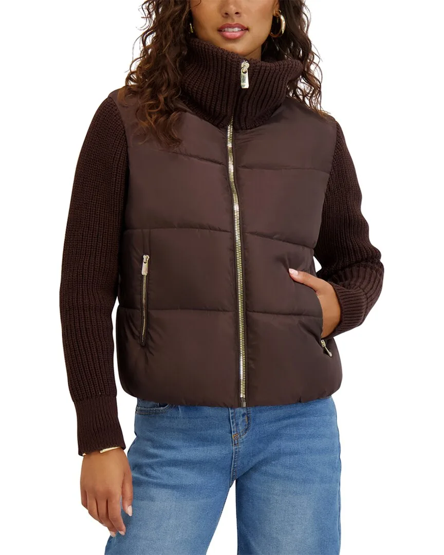 Mixed-Media Puffer Jacket