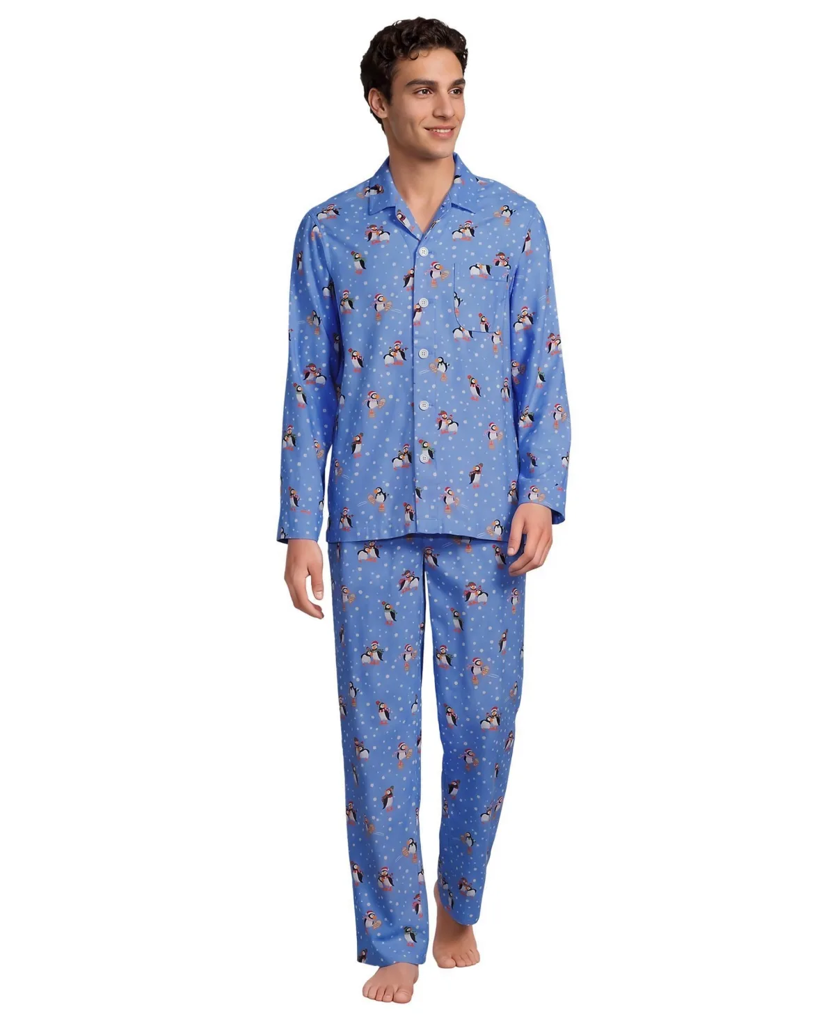 Flannel Pajama Set - Winter Puffins
