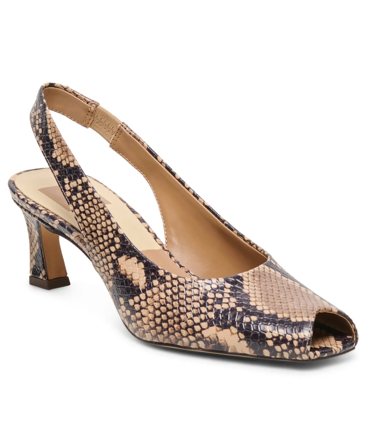 Anabel Peep Toe Slingback Pumps - Snake Embossed Leather by Dolce Vita