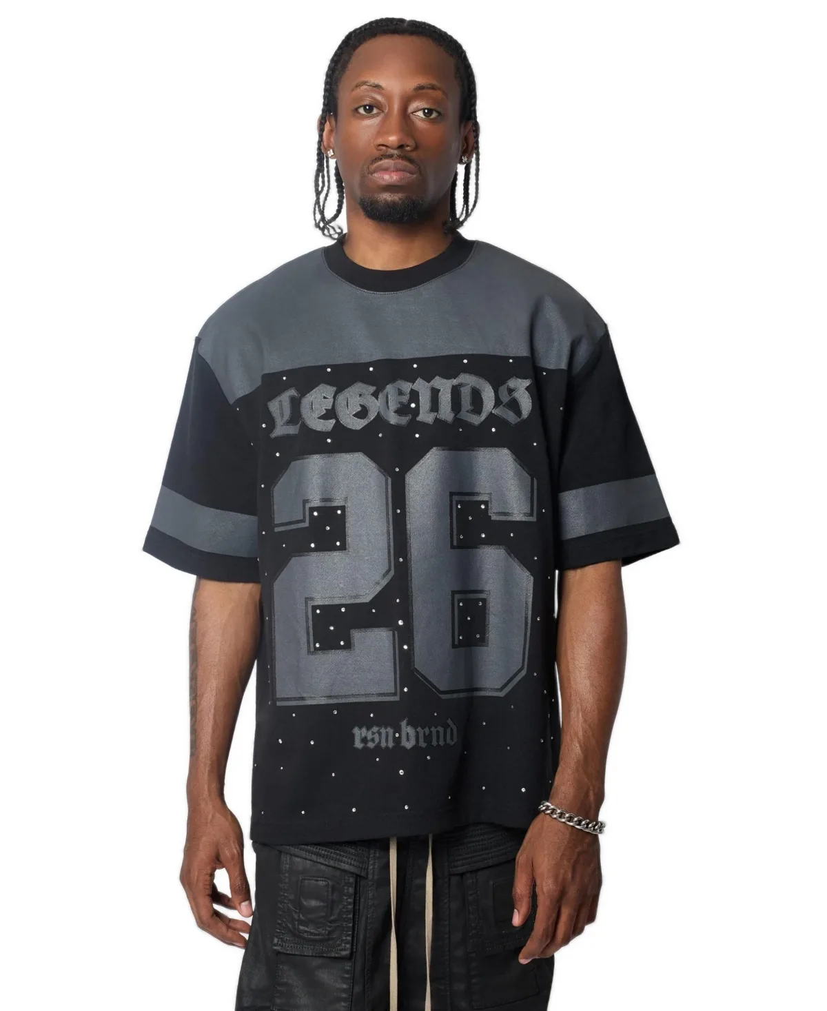 Football Rhinestones Short Sleeve T-Shirt by Reason