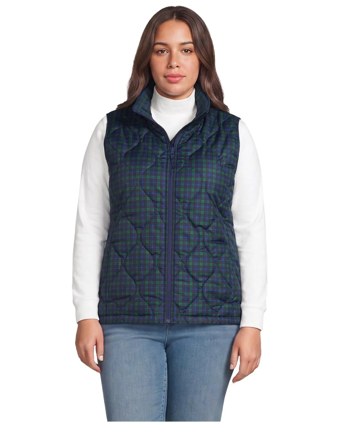 Print FeatherFree Quilted Insulated Vest by Lands' End