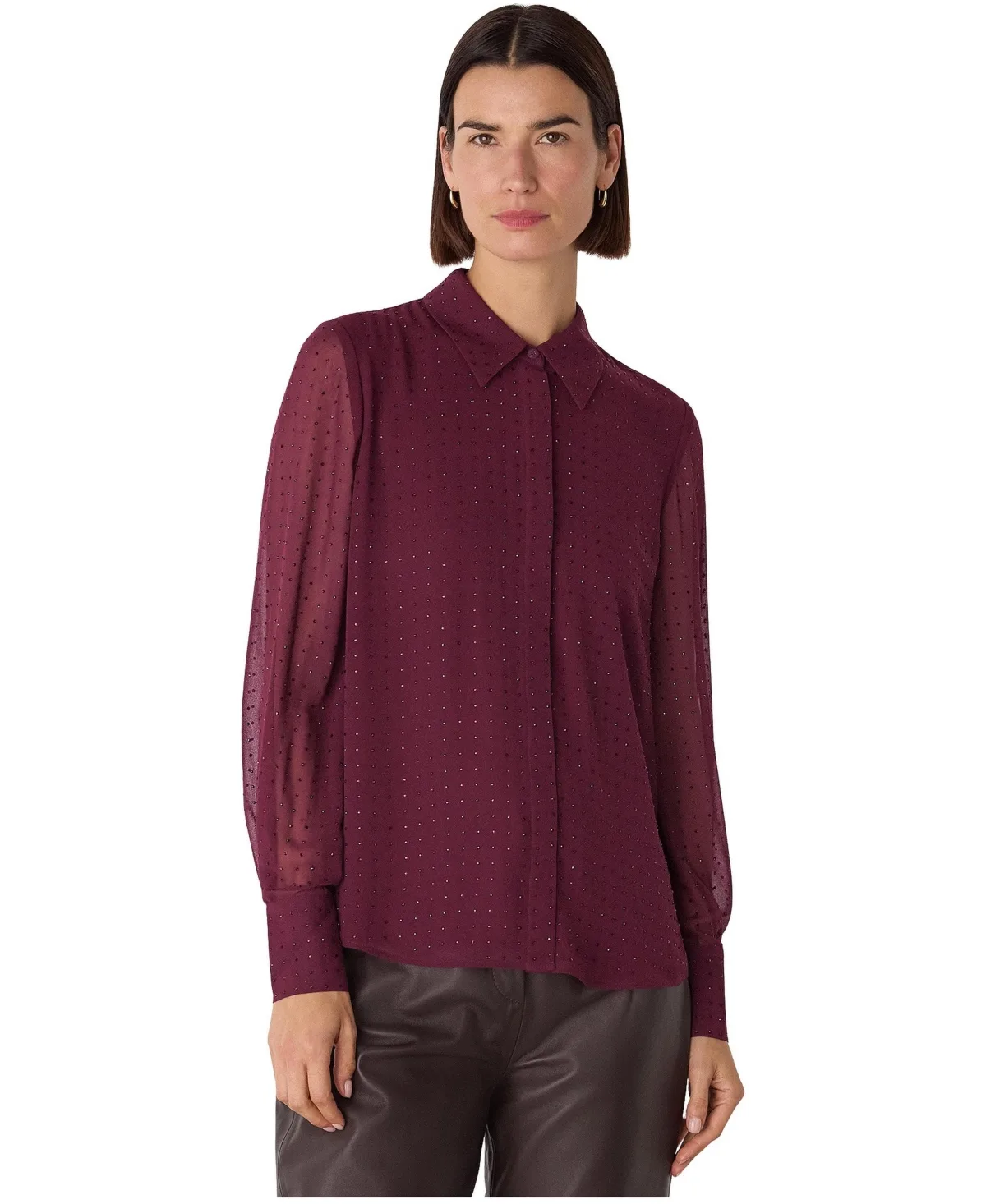 Hot Fix Sheer Embellished Shirt by Whistles