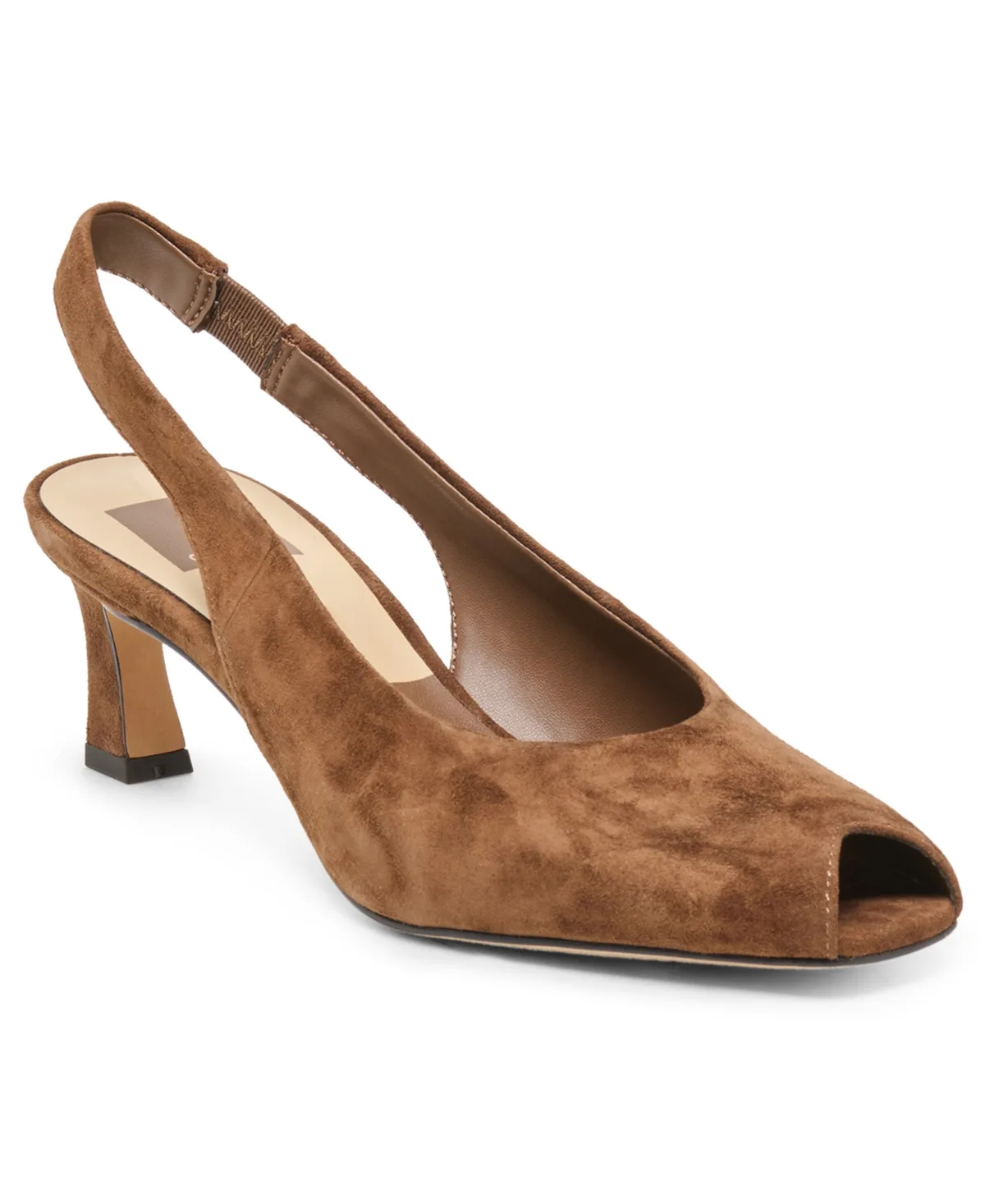Anabel Peep Toe Slingback Pumps - Cocoa Suede by Dolce Vita