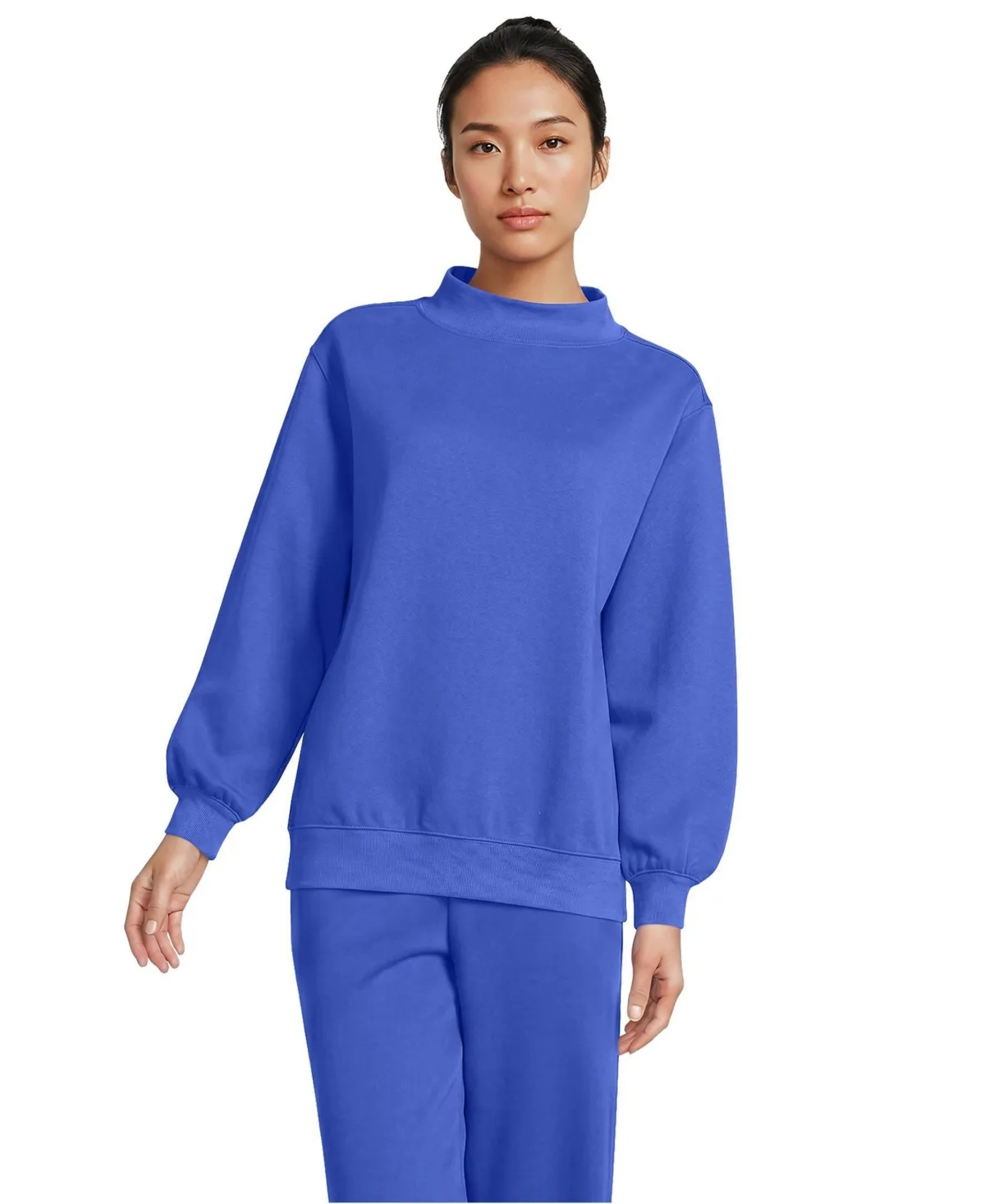 Serious Sweats Long-Sleeve Mock-Neck Sweatshirt by Lands' End