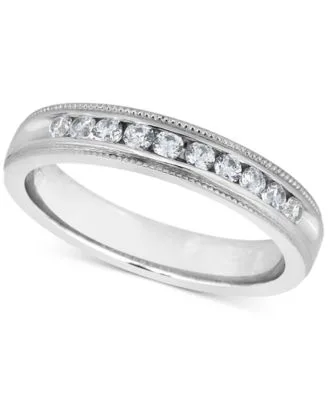 Diamond Milgrain Anniversary Band Collection in 14k Gold by Macy's