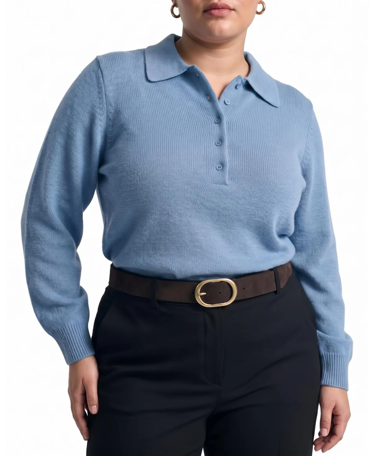 Universal Standard x Abisola Collared Balloon-Sleeve Pullover Sweater by Universal Standard