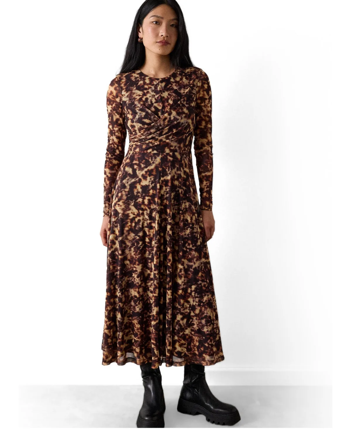 Abstract Mesh A-Line Midi Dress by Whistles