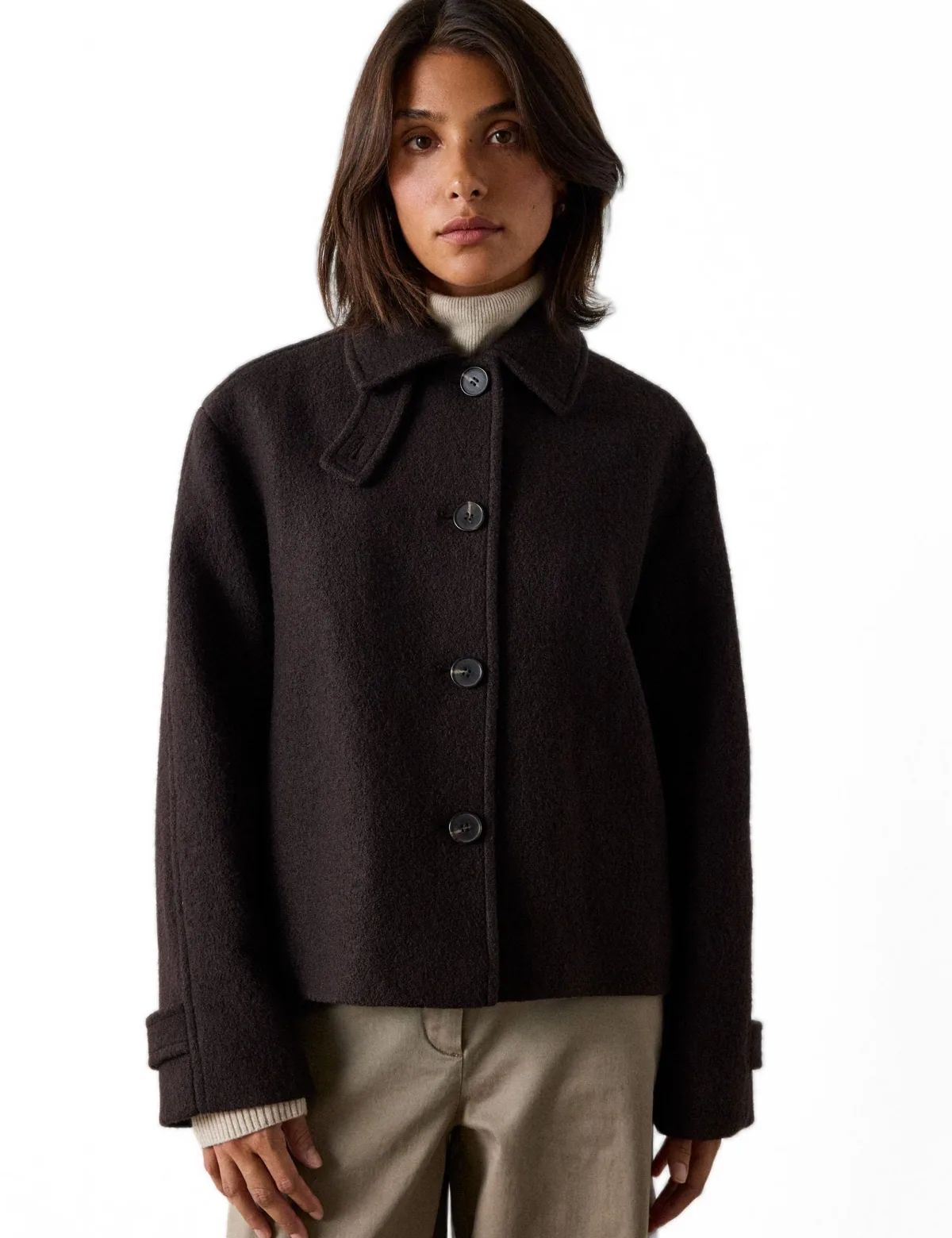 Tailored Short Wool-Blend Collared Jacket by Whistles