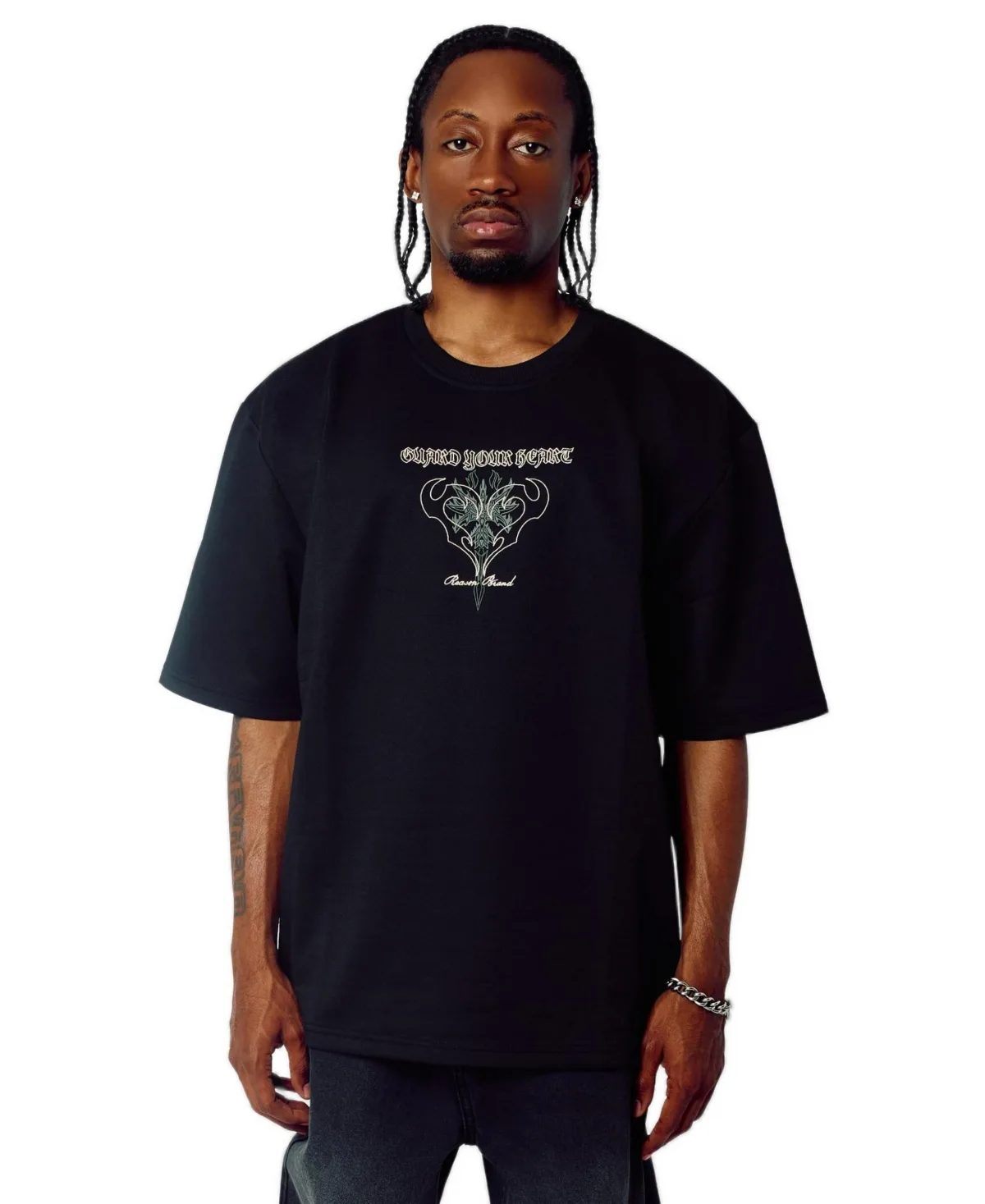 No Risk Interlock Embroidered Short Sleeve Tee by Reason