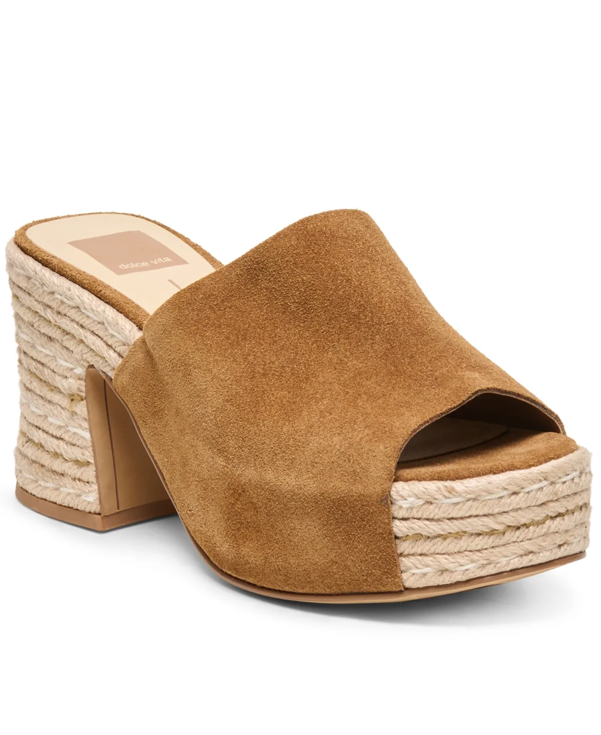 Bodhi Espadrille Platform Block Heel Sandals - Light Brown Suede by Dolce Vita
