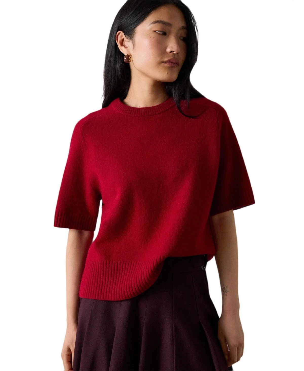 Wool Short Sleeve Knitted Sweater by Whistles