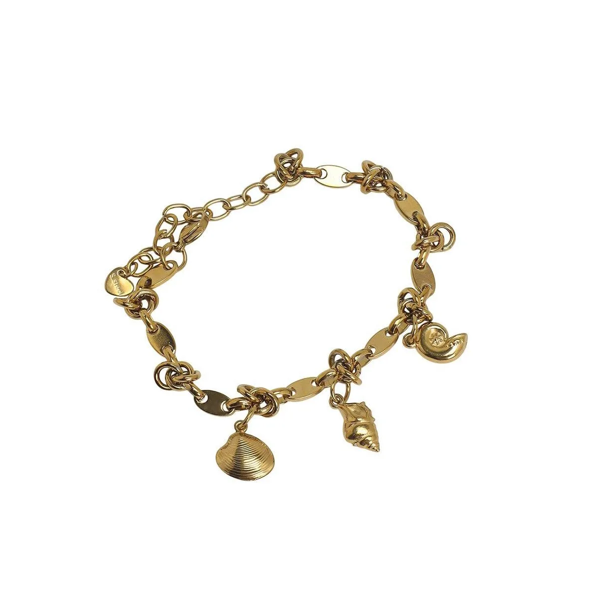 Adjustable Gold-Tone Shell Charm Bracelet by Sohi