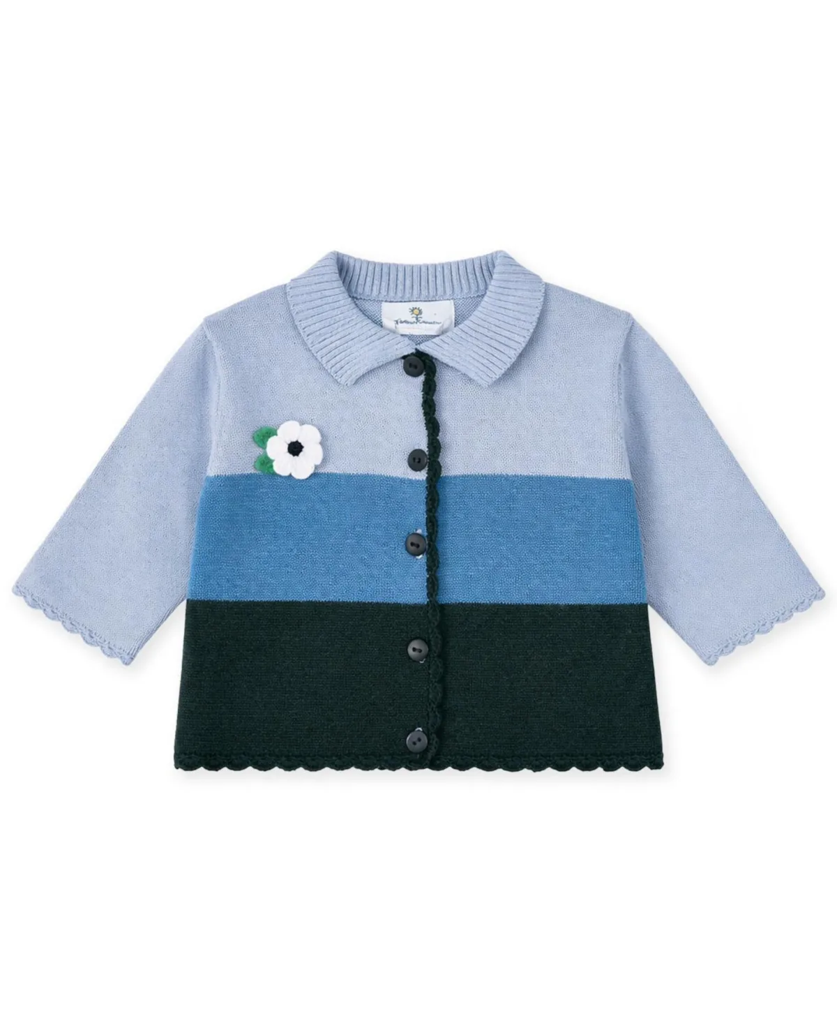 Long-Sleeve Collared Button-Front Cotton Cardigan by Florence Eiseman