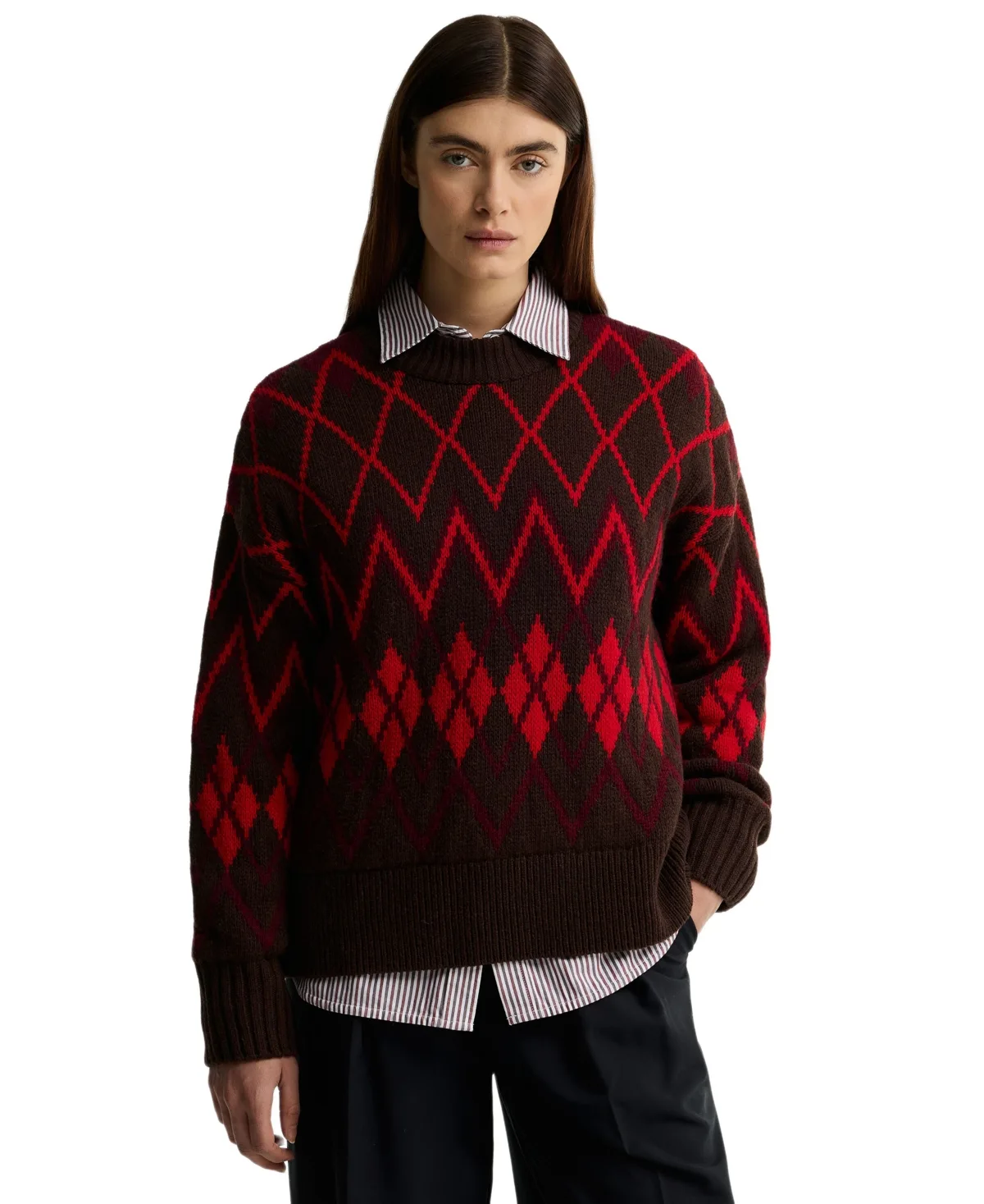 Adina Fair Isle Loose-Fit Blouson-Sleeve Sweater by Barbour