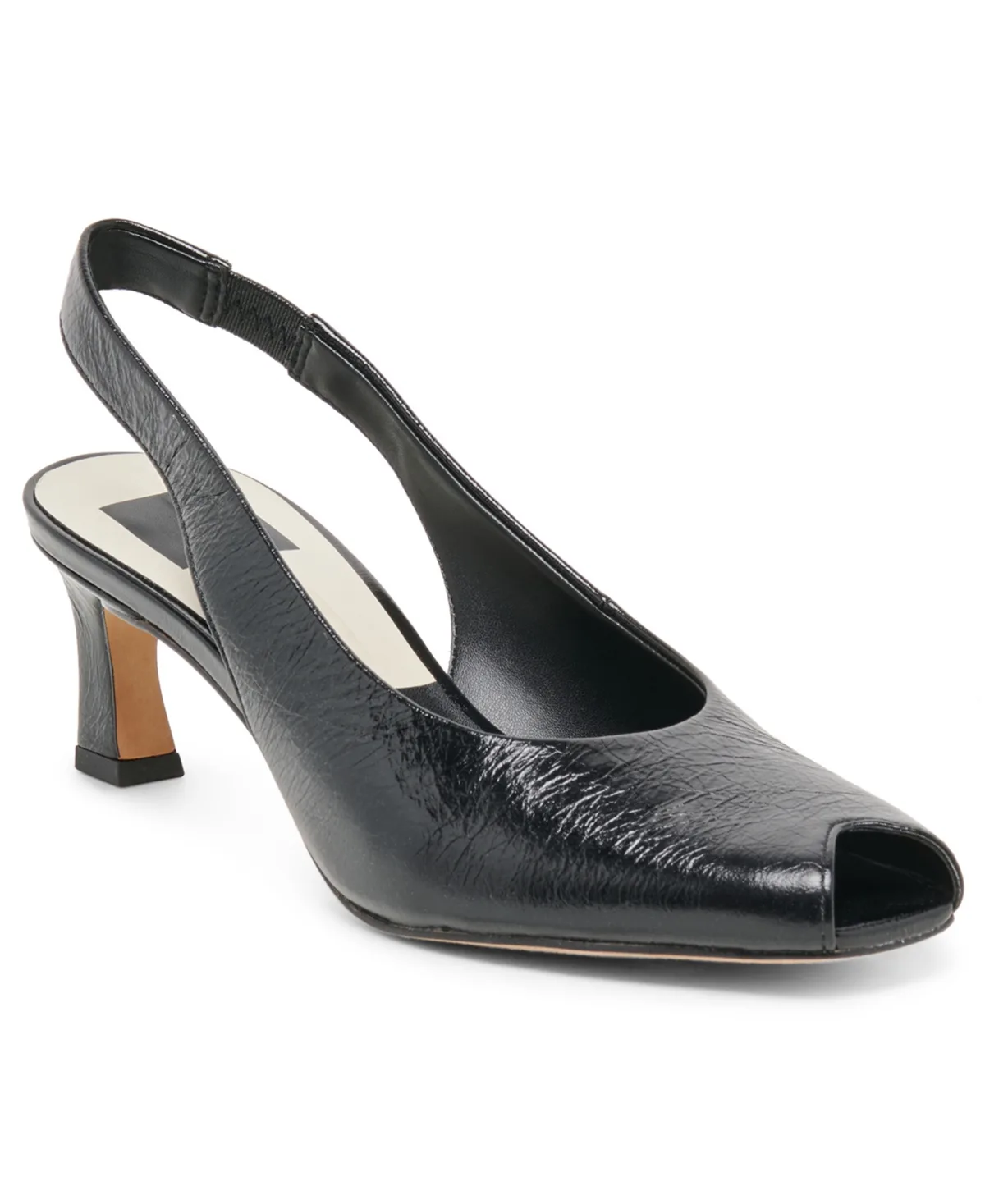 Anabel Peep Toe Slingback Pumps - Black Leather by Dolce Vita