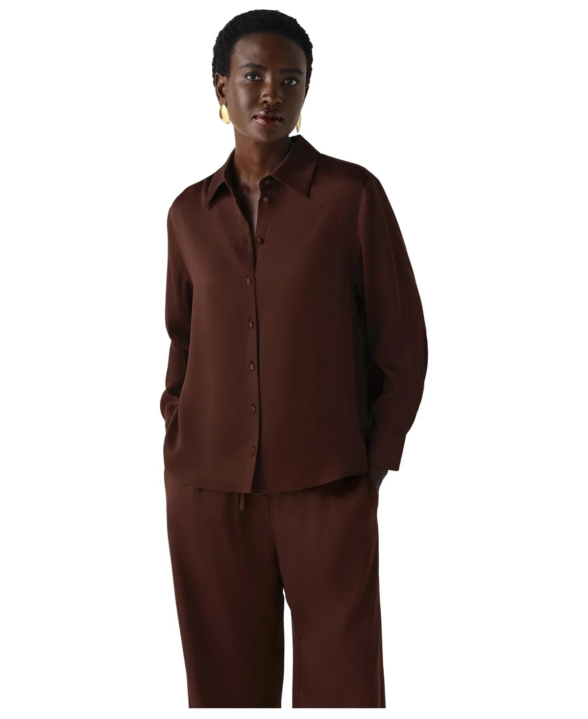 Esther Collared Satin Shirt by Ghost London