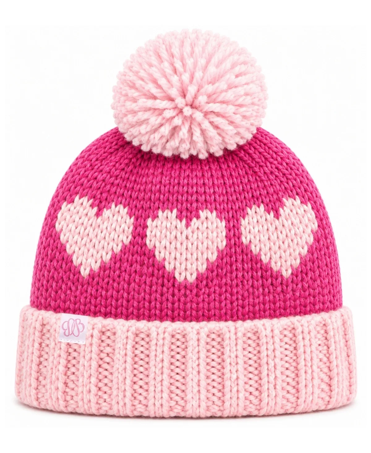 Hearts Pom-Pom Beanie by Bits & Bows