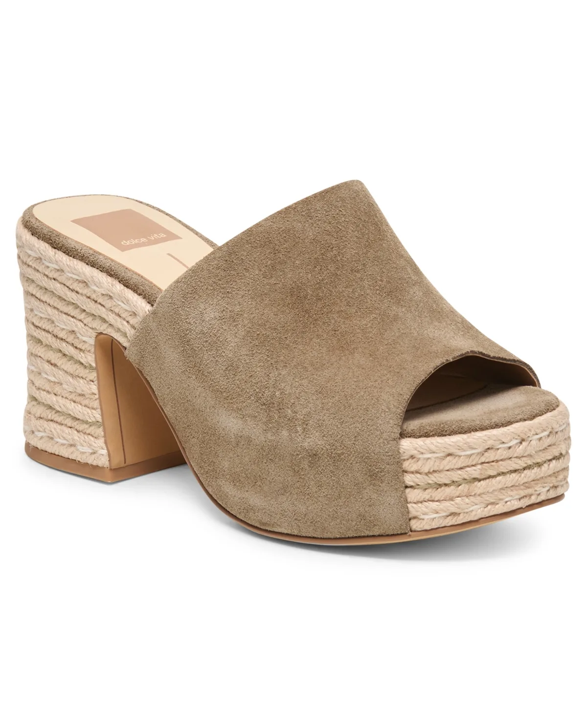 Bodhi Espadrille Platform Block Heel Sandals - Olive Suede by Dolce Vita