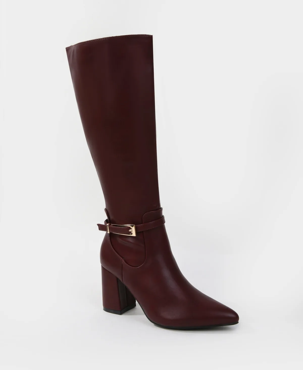 Mina Knee High Riding Boots with Buckle Accent by Berness