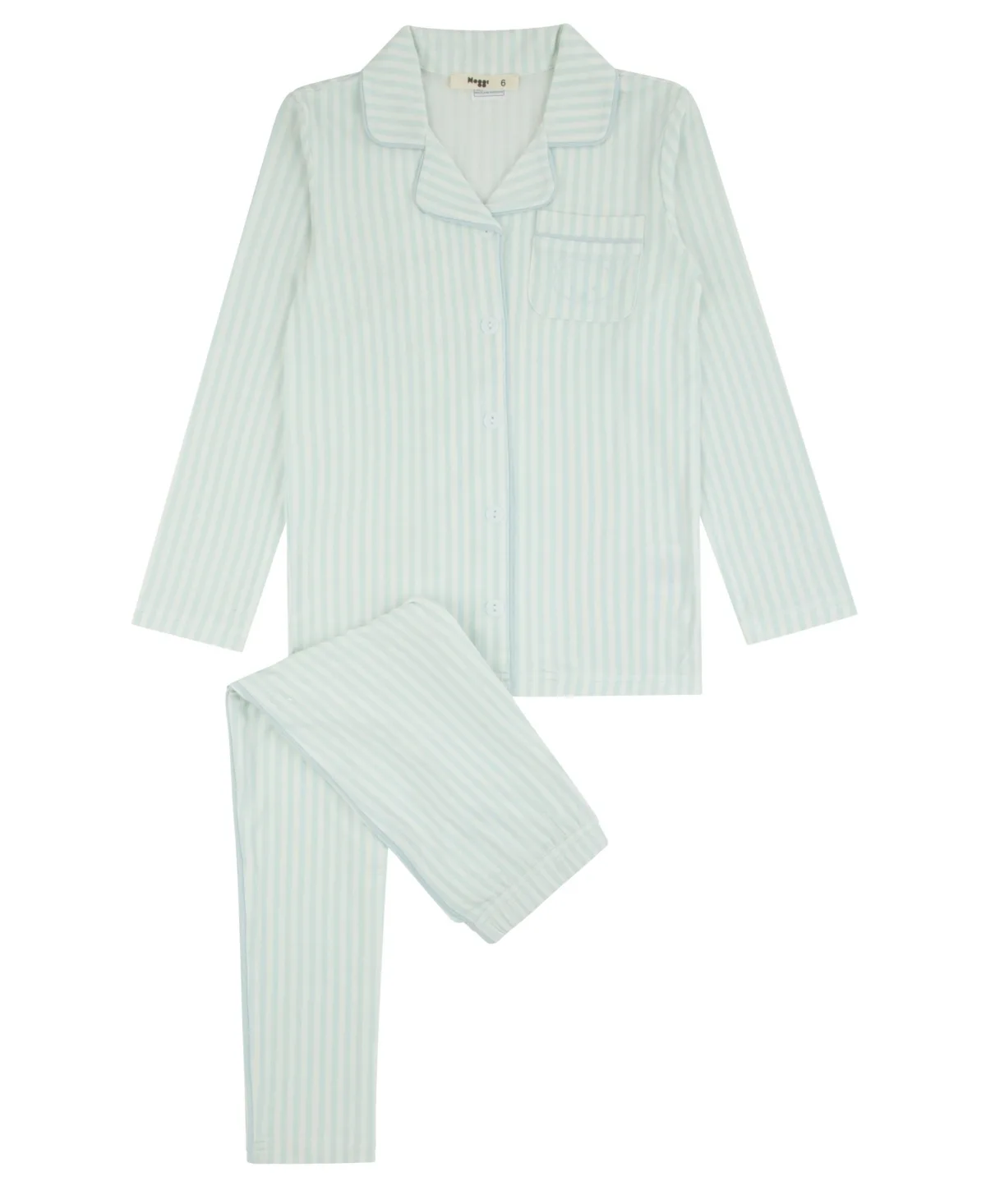 Striped Button-Down Long-Sleeve Top and Pants, 2-Piece Set by Noggiwear