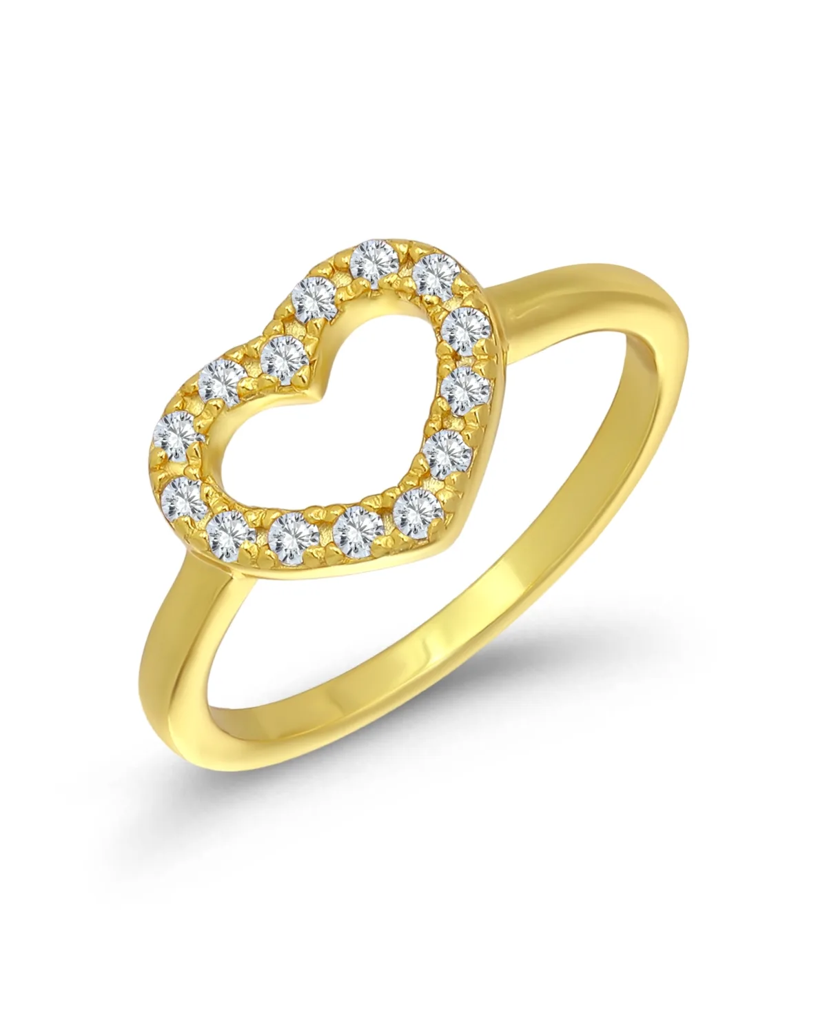 Cubic Zirconia Pave Heart Ring in Gold-Tone by Macy's