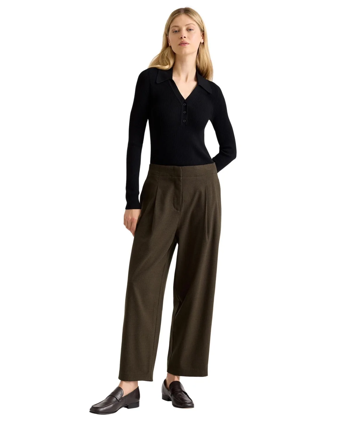Check Barrel Trousers by Albaray
