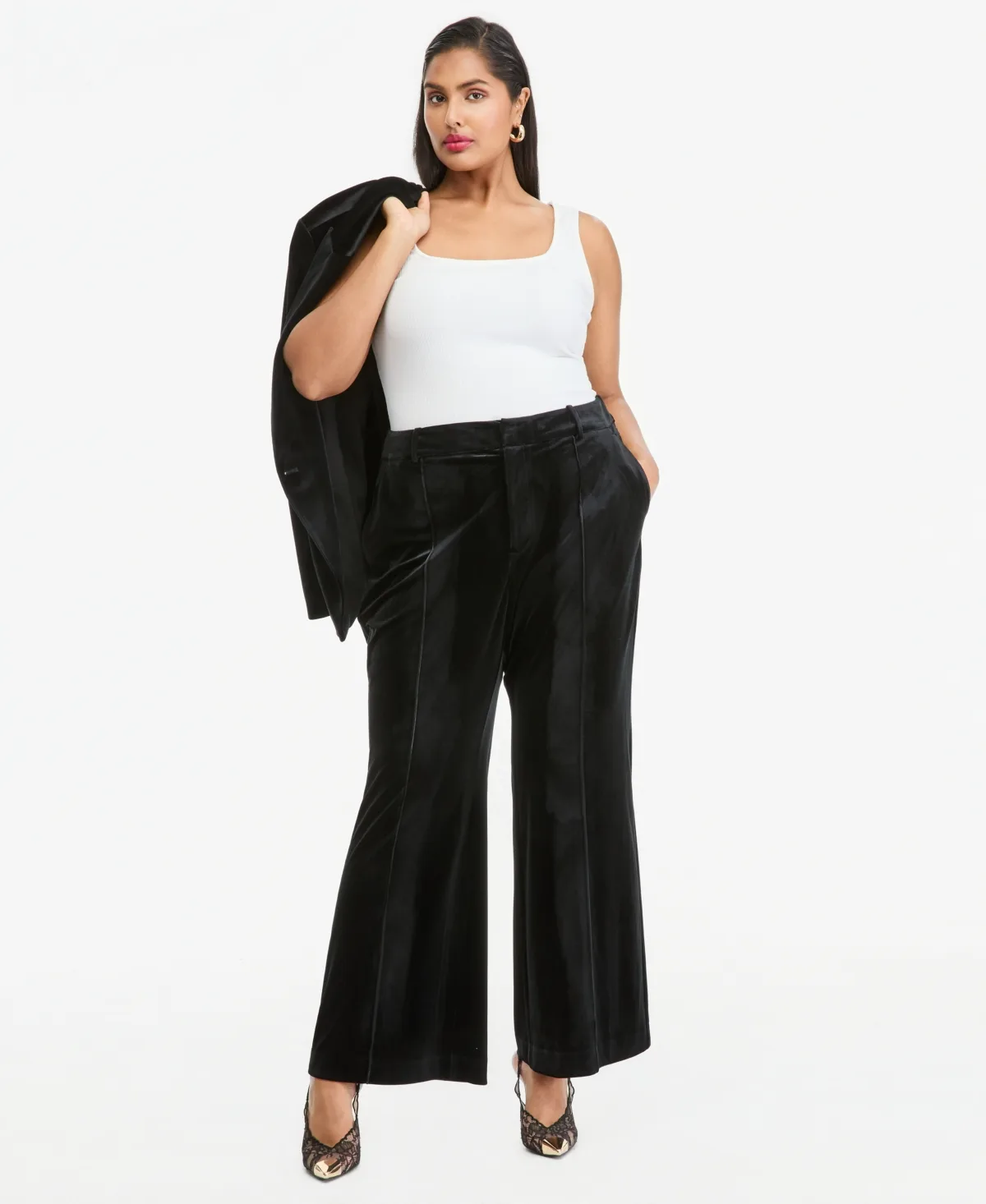 Velvet Wide-Leg High-Rise Pants by INC International Concepts