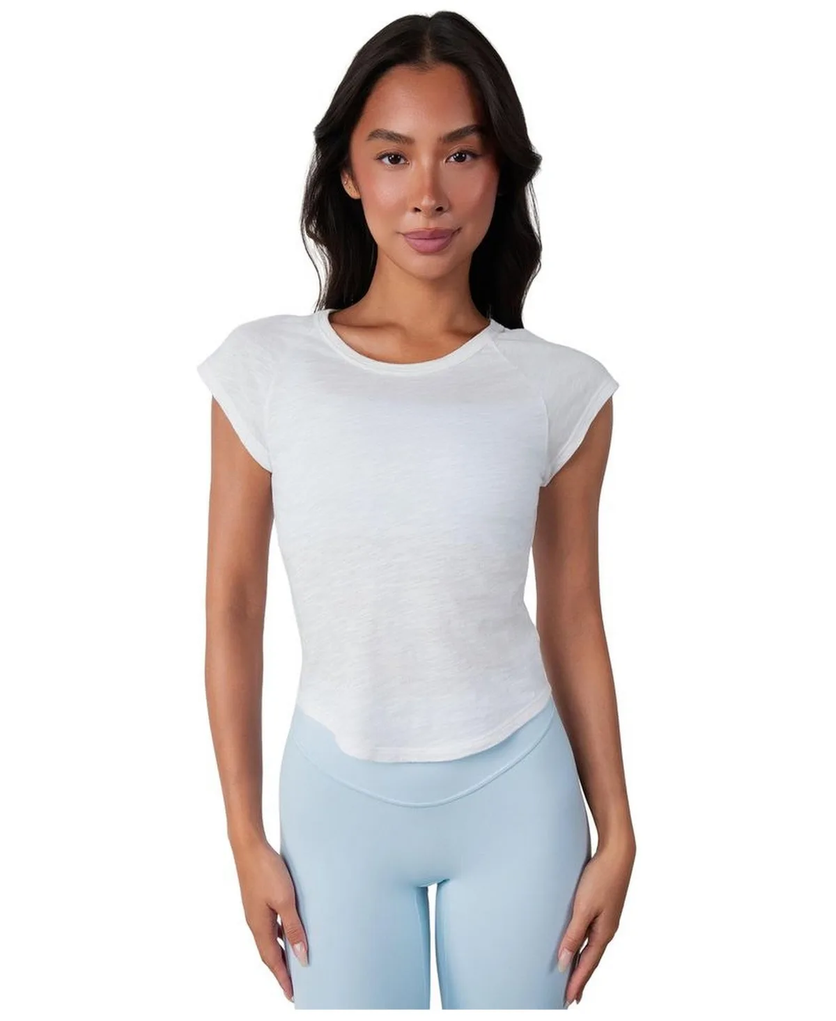 Whisper Raglan-Sleeve Curved-Hem T-Shirt by Vitality
