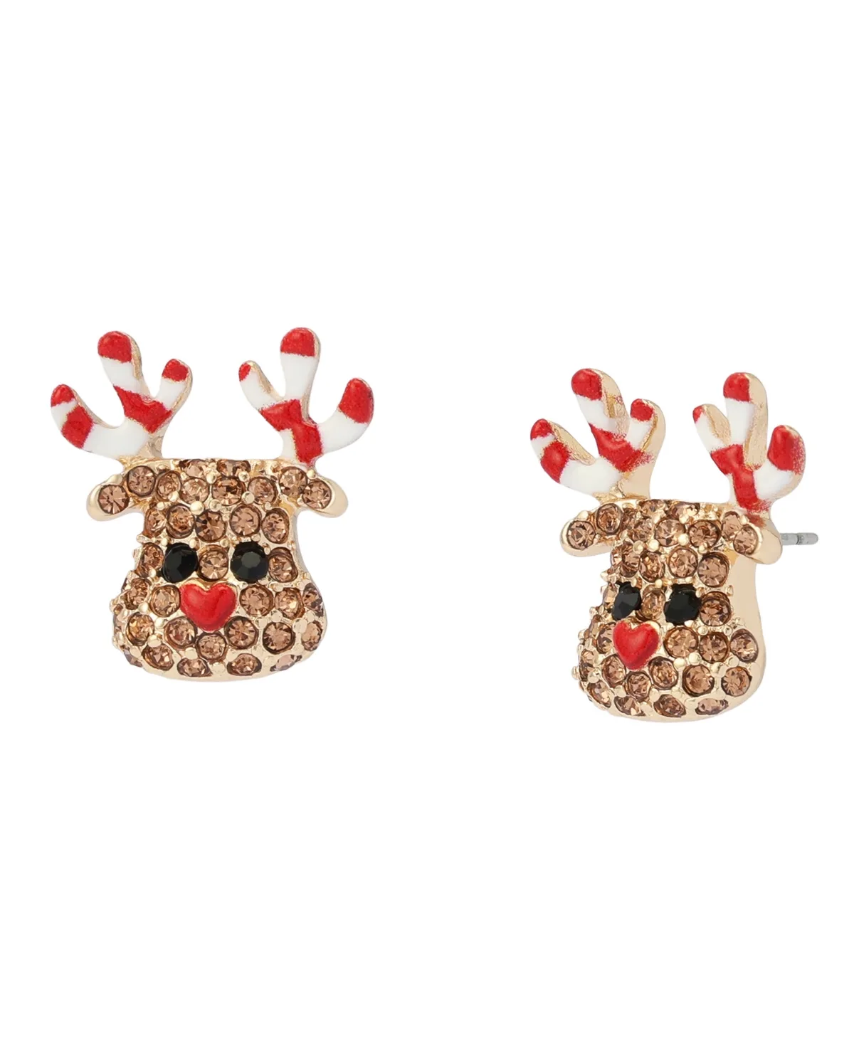 Glass Crystal Candy Cane Stud Earrings by Betsey Johnson