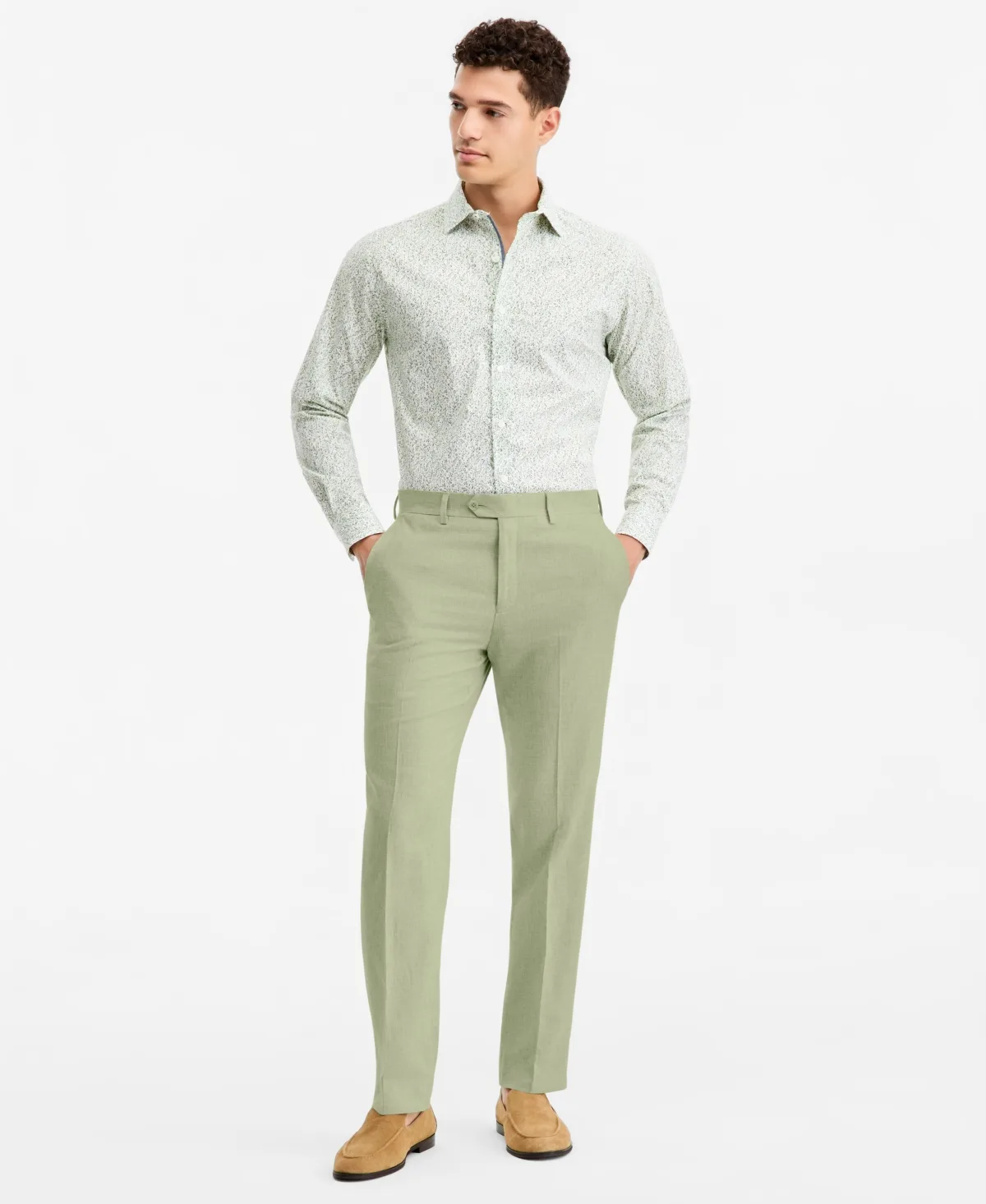 Slim-Fit Linen-Blend Suit Separates Pants