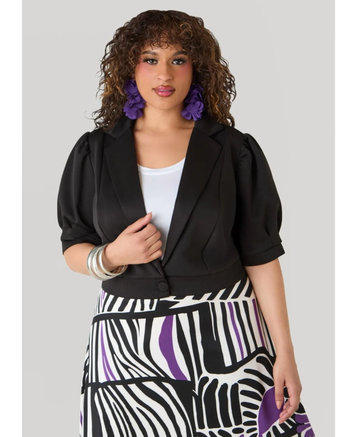 Cropped Scuba Jacket by Ashley Stewart