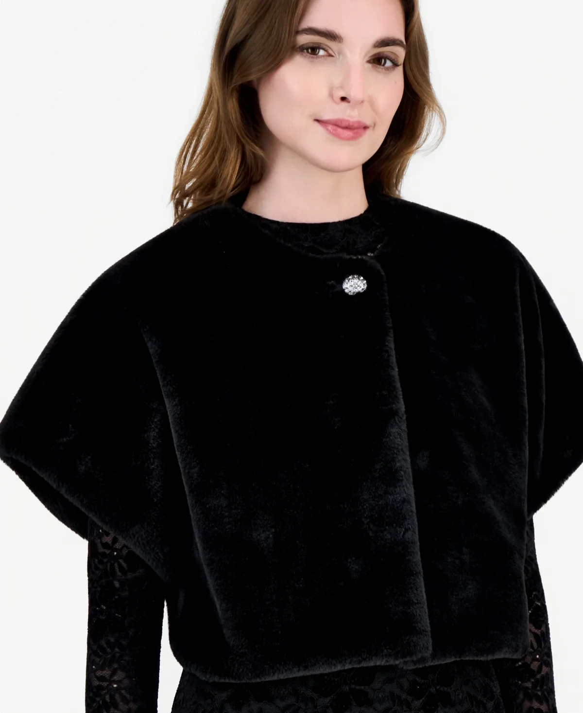 Cropped Faux Fur Capelet by Robbie Bee