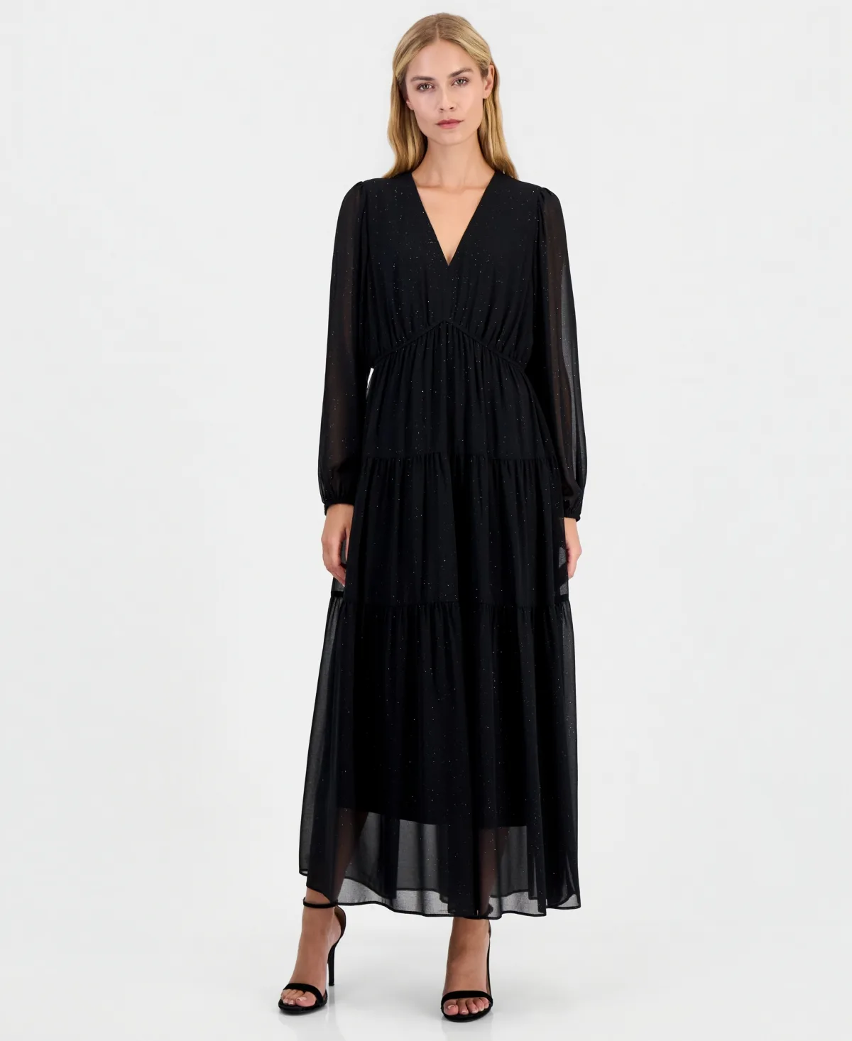 Empire-Waist A-Line Long-Sleeve Dress by Robbie Bee