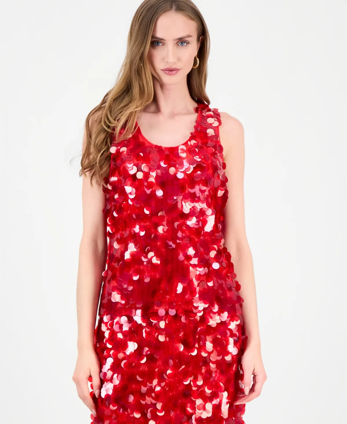 T Tahari Scoop Neck Sequin Tank by Tahari