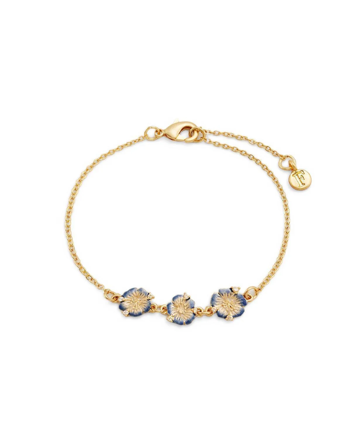 Larkspur Charm Bracelet in Gold by Fable England